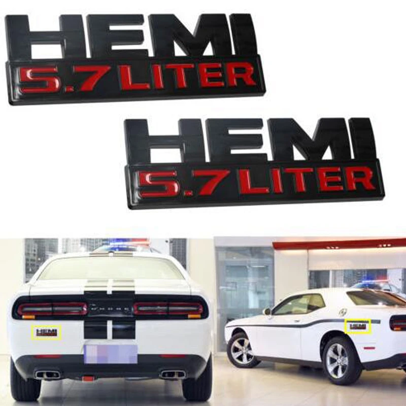 2X HEMI 5 7 литровые Эмблемы 3D Боковая дверь крыло отделка значок пластина наклейка