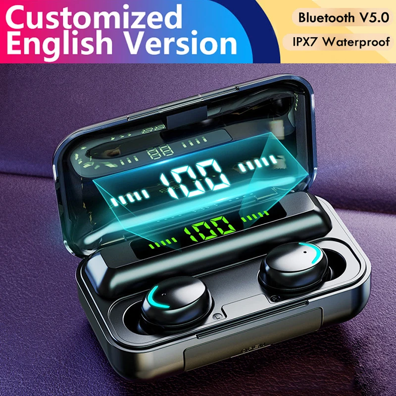 TWS Bluetooth наушники Беспроводные 9D стерео Спортивная гарнитура Handsfree с зарядным