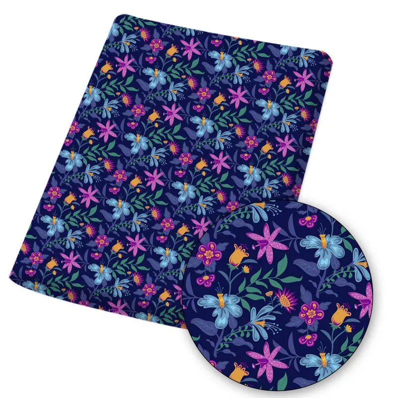 

Polyester Cotton Fabric for Sewing Designer Fabric Dress Gorgeous Vintage Flower Printed Cloth Sheets Handmade Masks 45*145cm/pc
