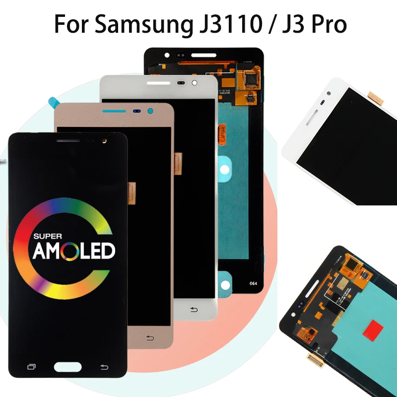 ЖК-дисплей Super AMOLED для Samsung Galaxy J3110 J3 Pro J3110 J3119, сменный ЖК-экран с сенсорным экраном и дигитайзером в сборе