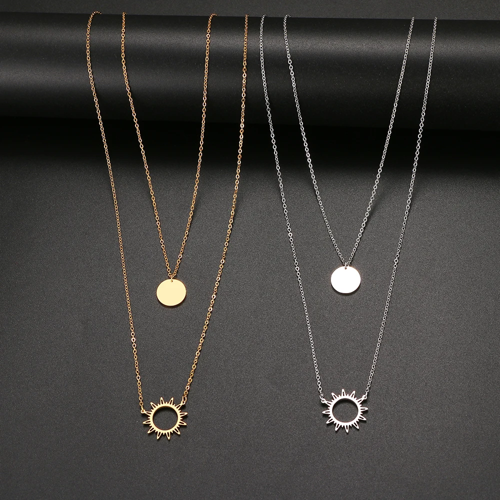 Подвеска из нержавеющей стали подвеска в виде подсолнуха и геометрического