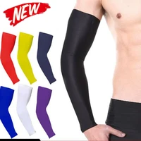 new trendy solid casual arm sleeve basketball fitness elbow support compression elasticated armprotector black white dark blue