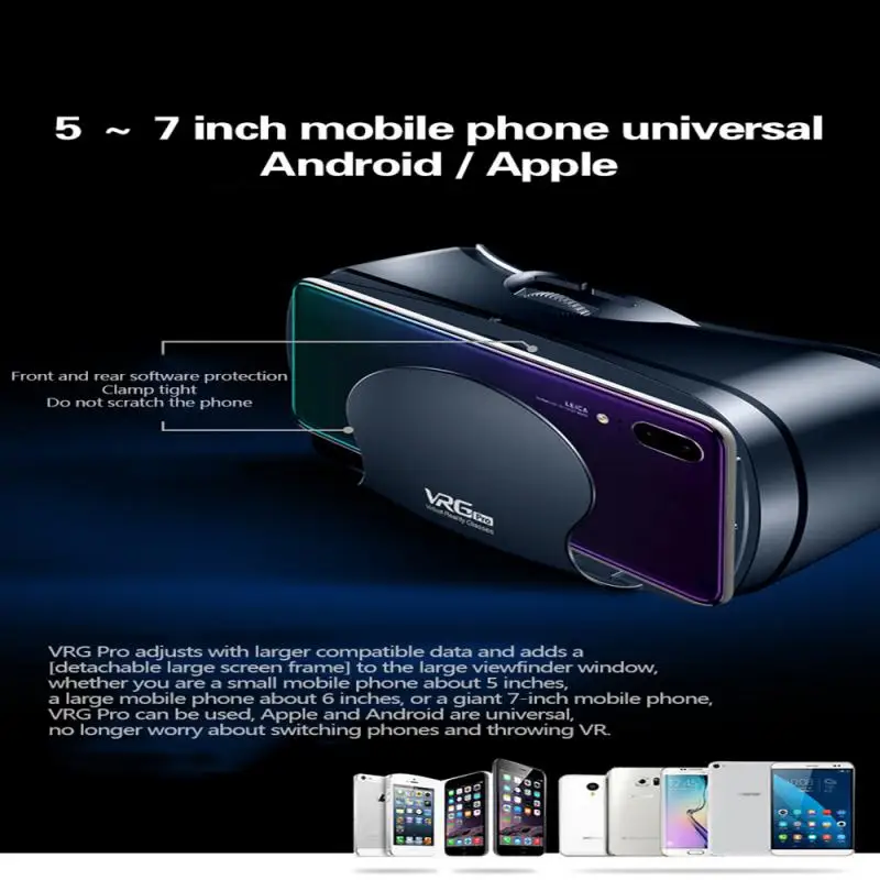 Очки виртуальной реальности VRG Pro VR Гарнитура 3D для смартфонов с линзами 5 7