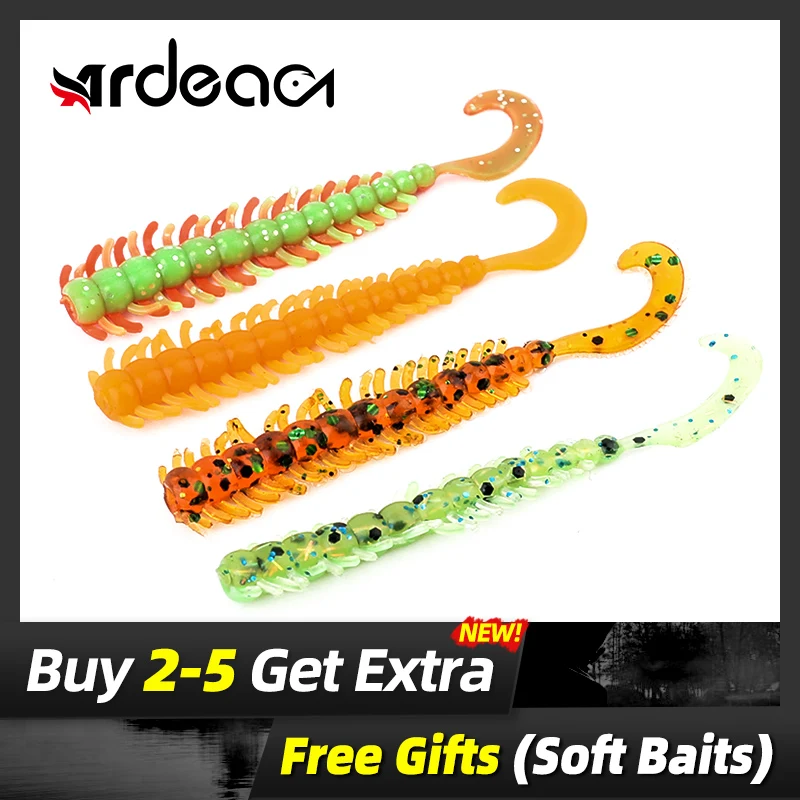 

Ardea Soft Lure 50mm 0.5g Artificial Worm Curly Swimbait Tail Double Color Silicone Bait Rotate Wobblers Fishing Tackle