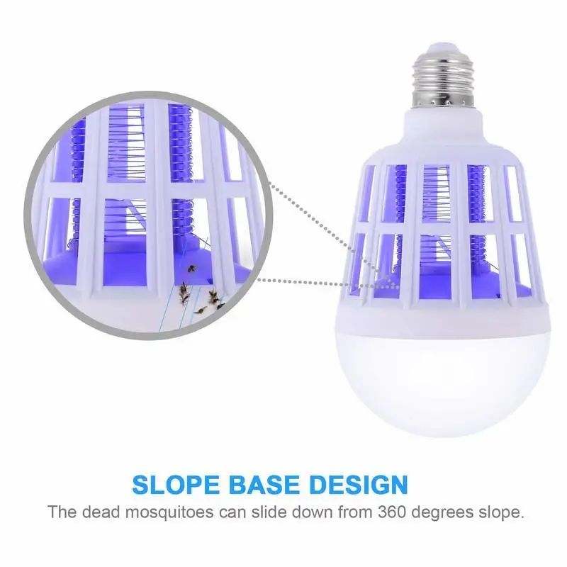 Лампа светодиодная для уничтожения насекомых освещение 2 в 1 электрическое удар