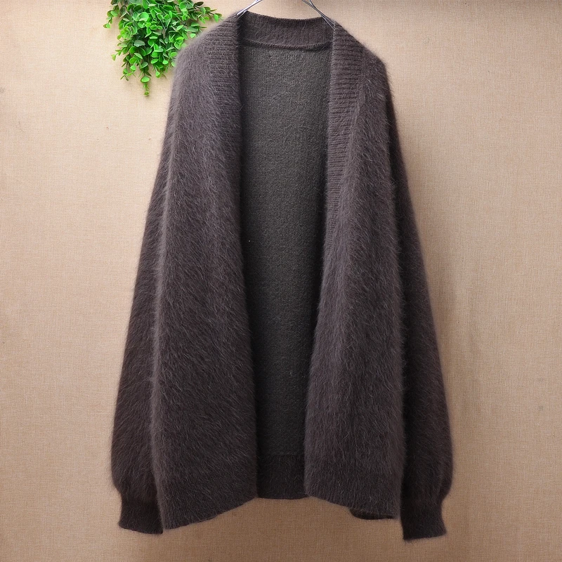 Женская модная зимняя вязаная одежда из меха норки и кашемира Свободный кардиган
