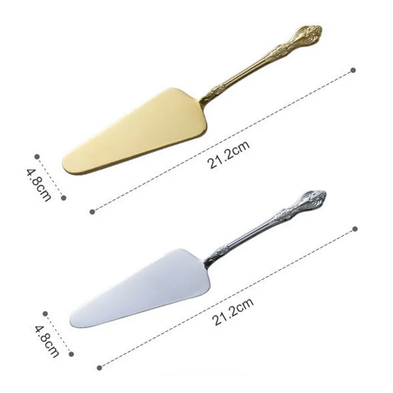 

Gold Cake Shovel Spatula Baking Pastry Tools For Baroque Party Cake Serve Wedding Restaurant Cake Decorating Shovel Silverware