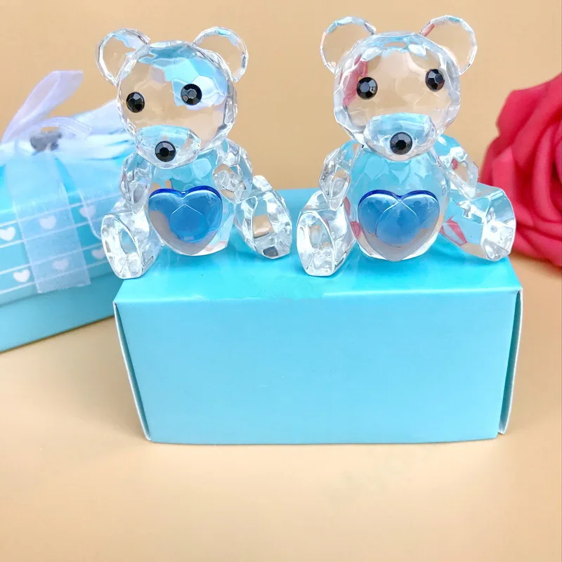 50 шт. кристаллические фигурки медвежонка в подарочной коробке|figurine collection|shower