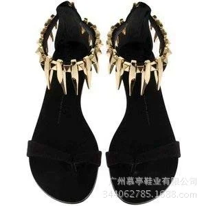 

New solid blue stone casual flat sandals women