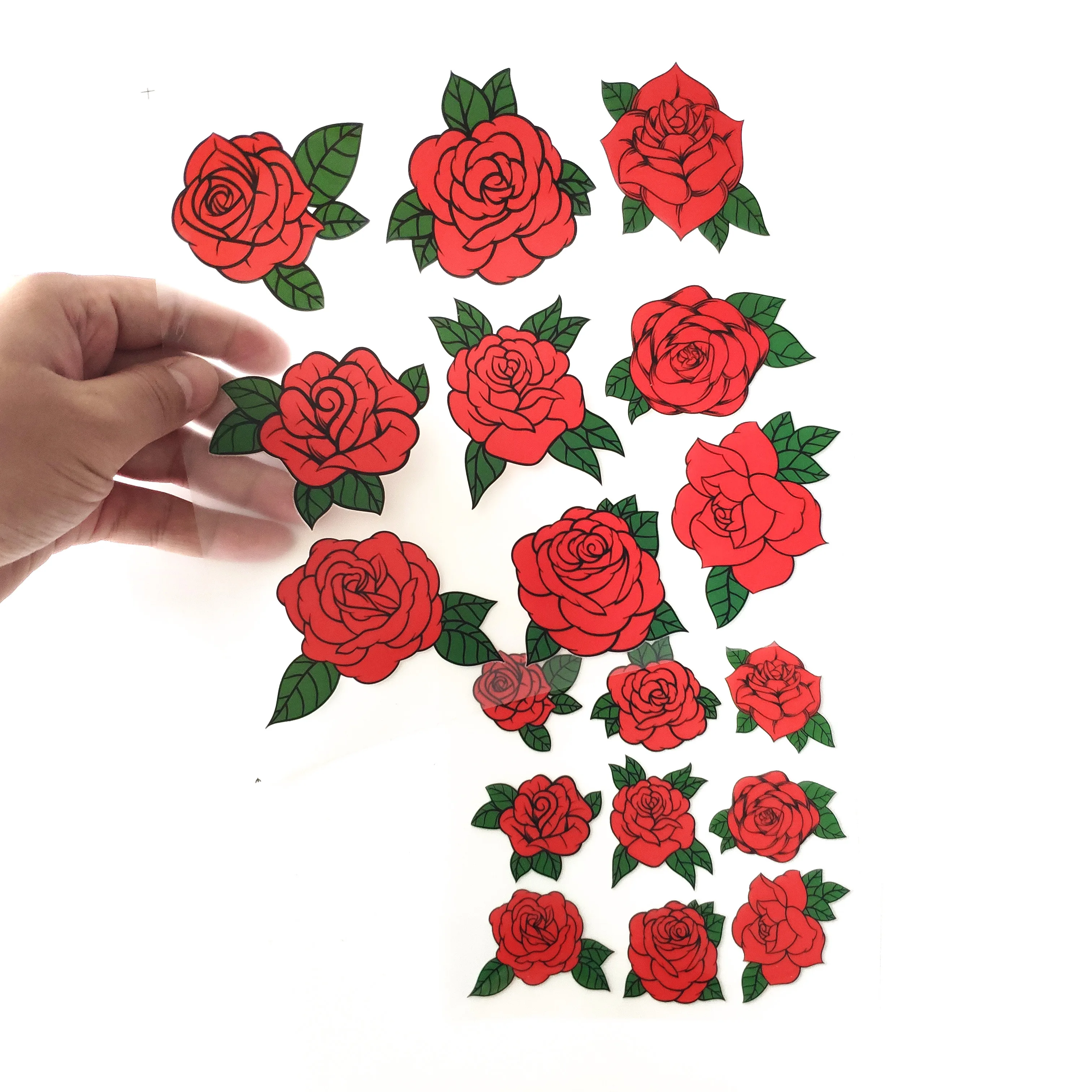 Модные нашивки из ПВХ одежда с принтом в виде множества роз термопечать футболки