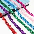 Блестящая лента 5 м, ширина 1,5 см, блестящий бисер, кружевная ткань, отделка для сценического танца, костюм, шляпа, платье, украшения одежды