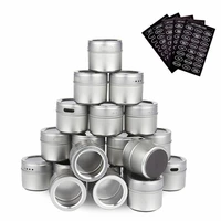 lmetjma magnetic spice tins stainless steel spice jar set with stickers pepper shakers salt pepper set seasoning sprays kc0017