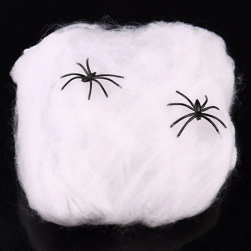 

Halloween Scary Party Scene Props White Stretchy Cobweb Stretchy Spider Web Horror Halloween Decoration For Bar Haunted House
