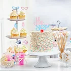 Он или она топперы для торта на день рождения розового и синего цвета для маленьких мальчиков или девочек Пол раскрыть акриловые флажки для торта Babyshower торт ко дню рождения Декор она или он