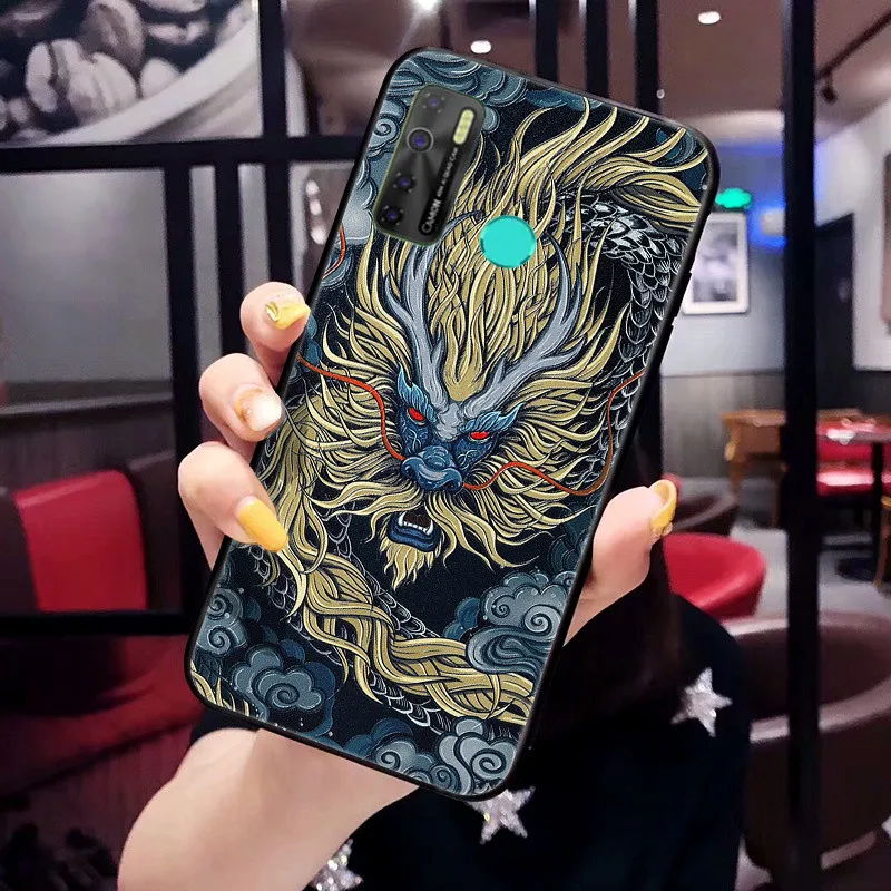 

3D Emboss Flower Case For Tecno Spark 5 Pro Cover 3D Relief Case For Tecno spark5 Phone Cases Spark 5 Pro 2020 Coque