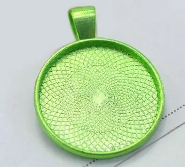Green 10 шт./лот, пустая основа подвески из сплава, 20 мм, 25 мм, 30 мм, Стеклянные Кабошоны, камея, поднос, сделай сам, ювелирное изделие, подвеска, фурнитура - Цвет: Green