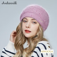 joshuasilk winter hat knitted angora wool ornaments double idea decoration warm hat