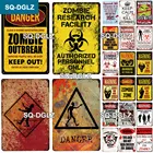 SQ-DGLZ Zomble металлический знак, винтажная табличка для игры, Настенный декор, опасный клуб, мужская пещера, картина, гаражный декор, подарок мужчине