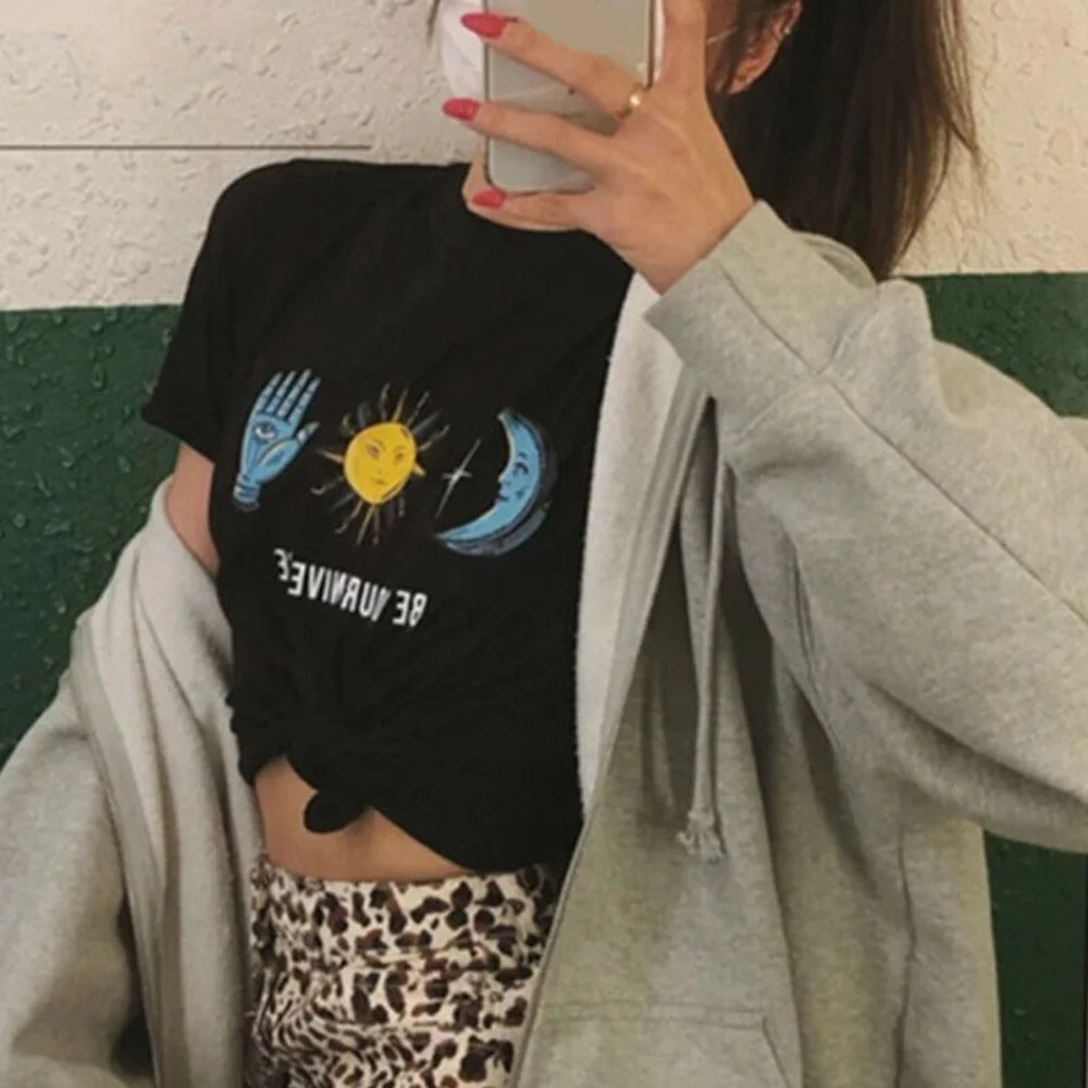 

Womens Summer Printed Blouse Short Sleeve Casual Tee Tops Skinny Basic T-shirt