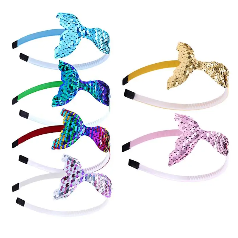 

6 шт Одеяло «хвост русалки» ободки для волос для косплея повязка на голову для девочек; Повязка на голову для вечеринок HeadwearHeaddress повязка на ...