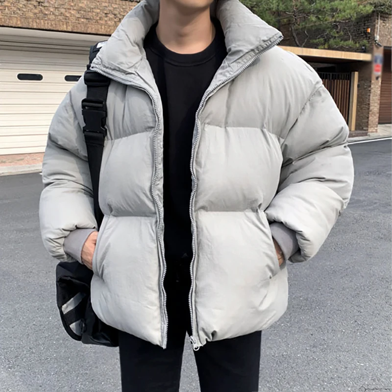 2021 new winter Korean down jacket men's ins wind short warm fashion casual simple cotton jacket thick padded jacket