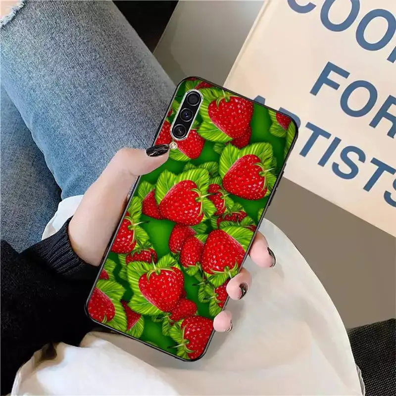 

blueberry Strawberry Cherry fruirt pattern Phone Case For Samsung S 9 10 20 A 10 21 30 31 40 50 51 71 s note 20 j 4 2018 plus