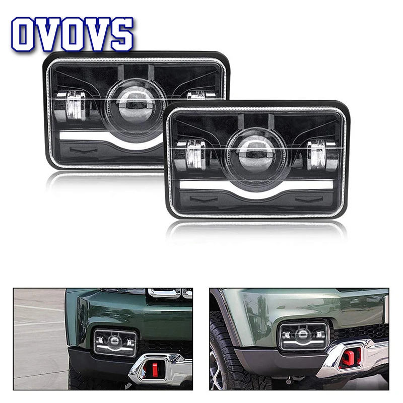 4X6 светодиодный фар квадратный 2 предмета море луч Hi/ближнего света для Jeep Wrangler