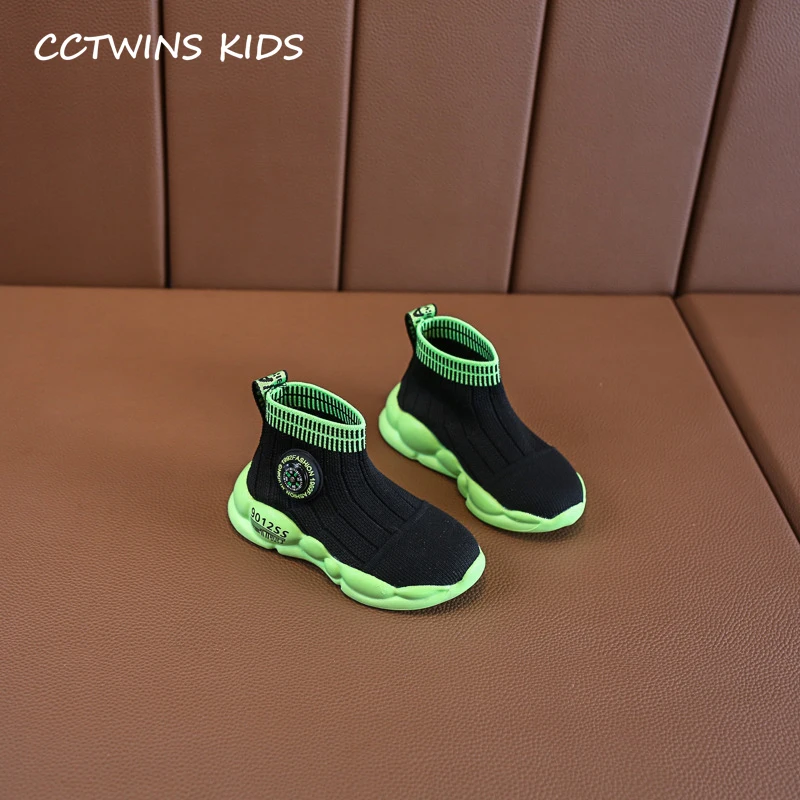 Kids Shoes Autumn Girls Fashion High Top Socks Shoes Boys Black Sports Sneakers Children Toddler Casual Trainers FH2469