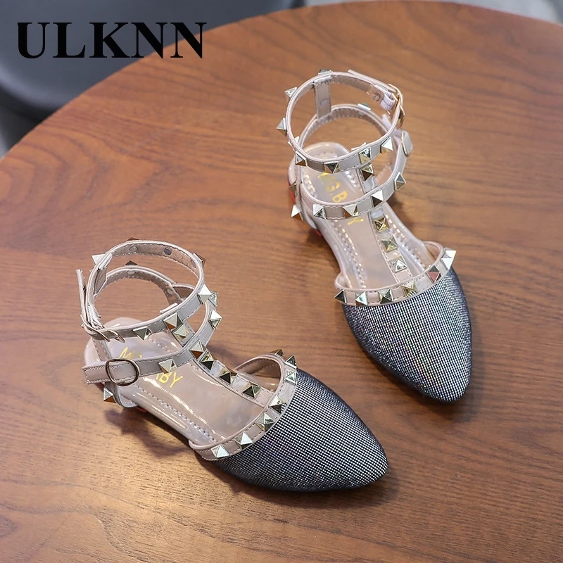 Летние римские сандалии для девочек ULKNN новинка 2021 детская обувь принцессы в