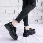 Женские туфли-оксфорды; Яркая женская обувь Martens из натуральной кожи на платформе в стиле панк; Мотоботы на толстой подошве; Mujer 41