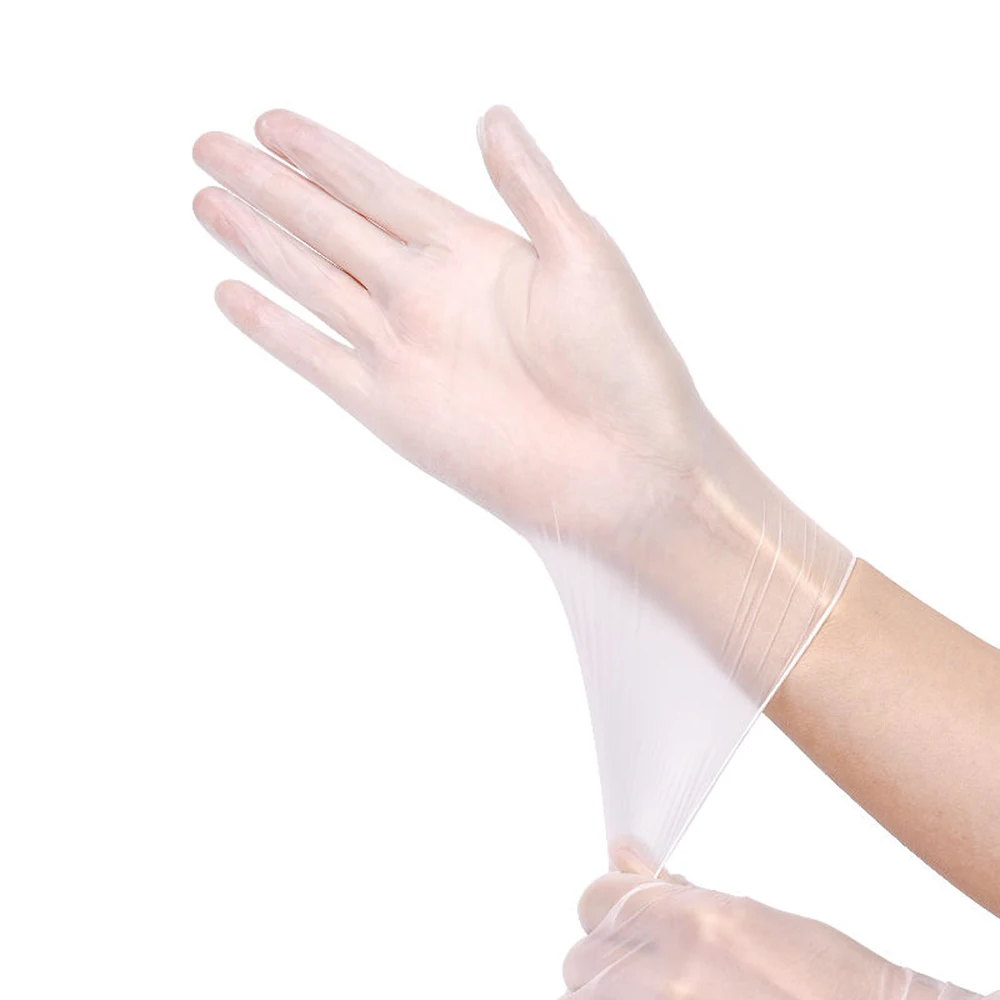 

100 Pcs/Disposable Gloves Powder-Free Stretchy PVC Gloves Sterile Food Safe Grade for Home Food Laboratory Use 2020 New