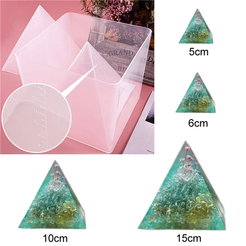 

1 set Transparent Pyramid Silicone Mould DIY Resin Decorative Craft Jewelry Making Mold resin molds for jewelry pyramid mold DIY