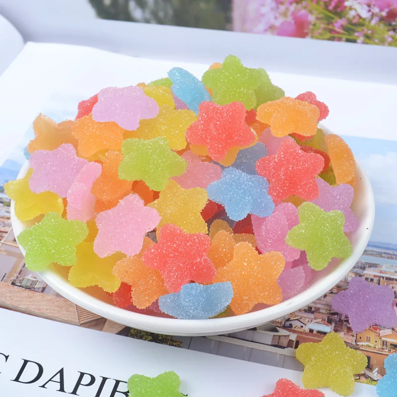 10 шт./лот полимерная мягкая звезда имитация еды конфеты Ожерелье Подвески брелок