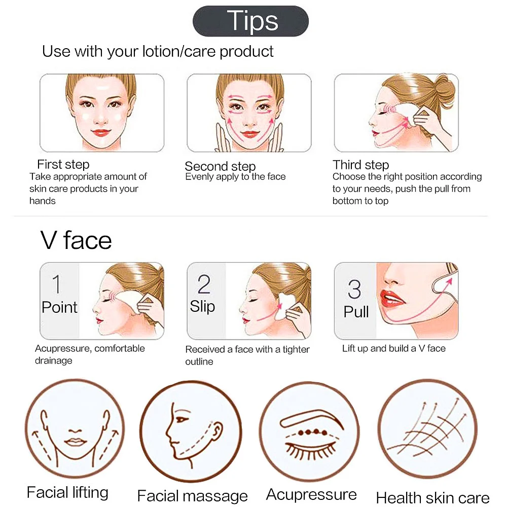 Розовый набор гуаша роликовый массажер для лица похудения тела расслабления из