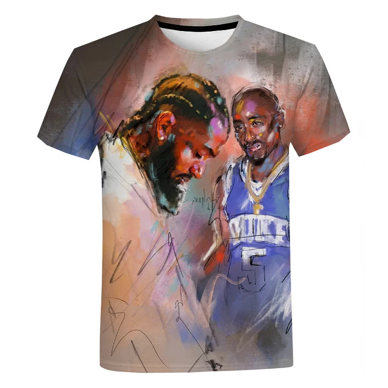2Pac & Nipsey Hussle 3D принтом Футболка для мужчин и женщин Летняя повседневная одежда в