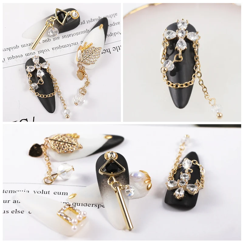 Gold Color Nail Art Diamond decoration Rhinestones 3D Decoration Acrylic UV Gel Decor Accessories Design | Красота и здоровье