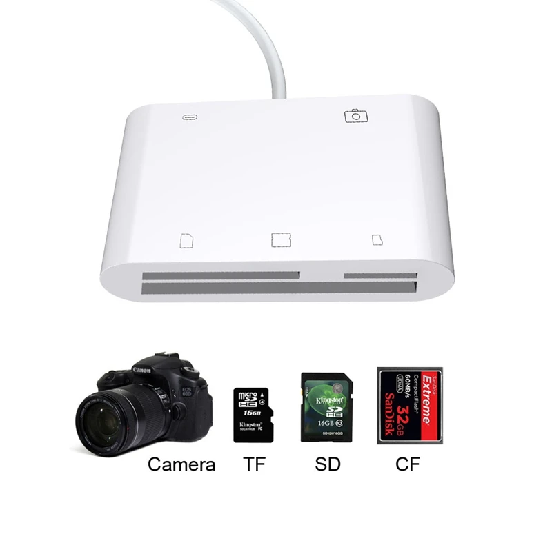 5в1 SD TF CF кардридер USB камера комплект подключения OTG кабель адаптер для iPhone 11 Pro X XS