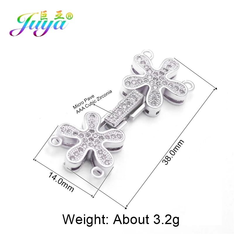 White Gold Juya, сделай сам, ювелирная застежка, фурнитура ручной работы, металлическая застежка, застежки для женщин, натуральный камень, жемчуг, рукоделие, изготовление ювелирных изделий - Цвет: White Gold