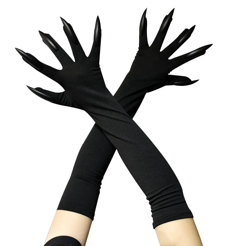 Модные длинные перчатки для косплея в виде призрака с когтями, забавные перчатки, длинные гвозди