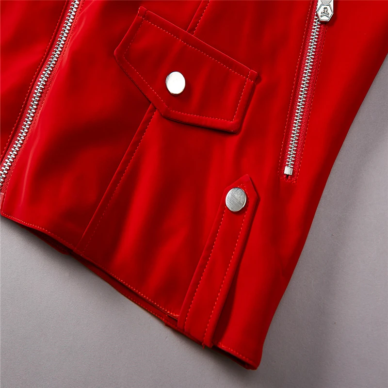 

2021 Winter Men's Velvet Leather Jacket Top Fashion Brand New