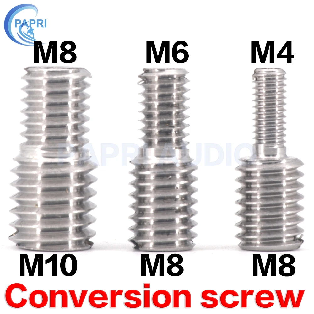 

PAPRI 1PCS CNC machining 304 stainless steel reducer conversion screw M12 To M10 TO M8 TO M6 M4 Conversion screw CNC machining