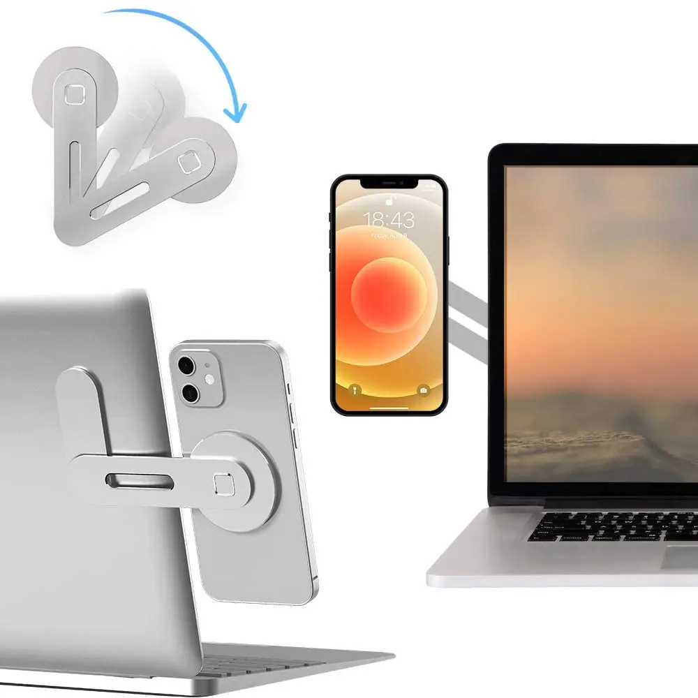 

Magnetic Phone Holder For iPhone 13 Pro Max Metal Laptop Phone Stand For iPhone 13 Holder Side Mount Tablet For Mac Book Bracket