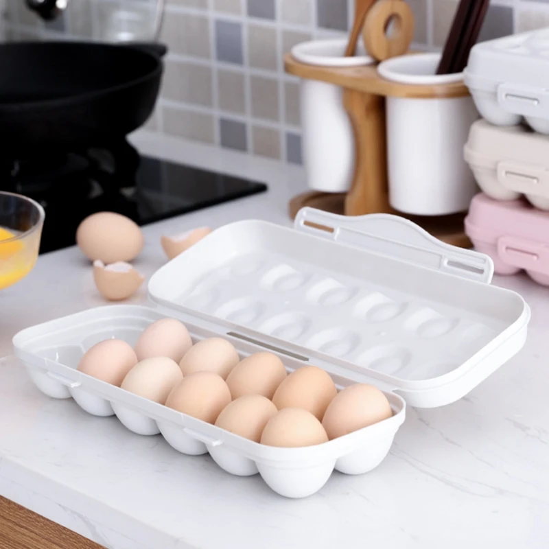 

12/18 Pack Egg Holders for Refrigerator Plastic Egg Containers with Lid Fridge Egg Tray Egg Storage Box