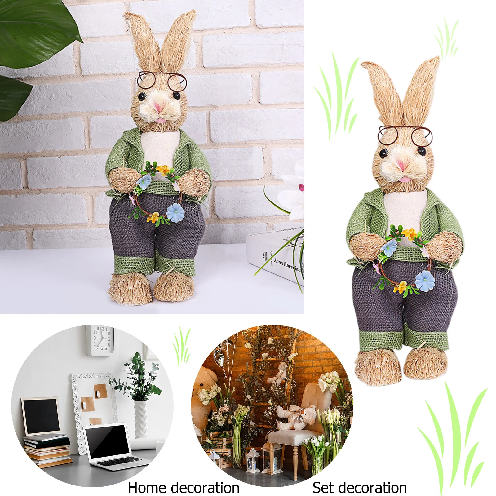 

Easter Decorations Spring Bunny Rabbit Home Garden Figurine Ornament Gift for Kids Children Gifts