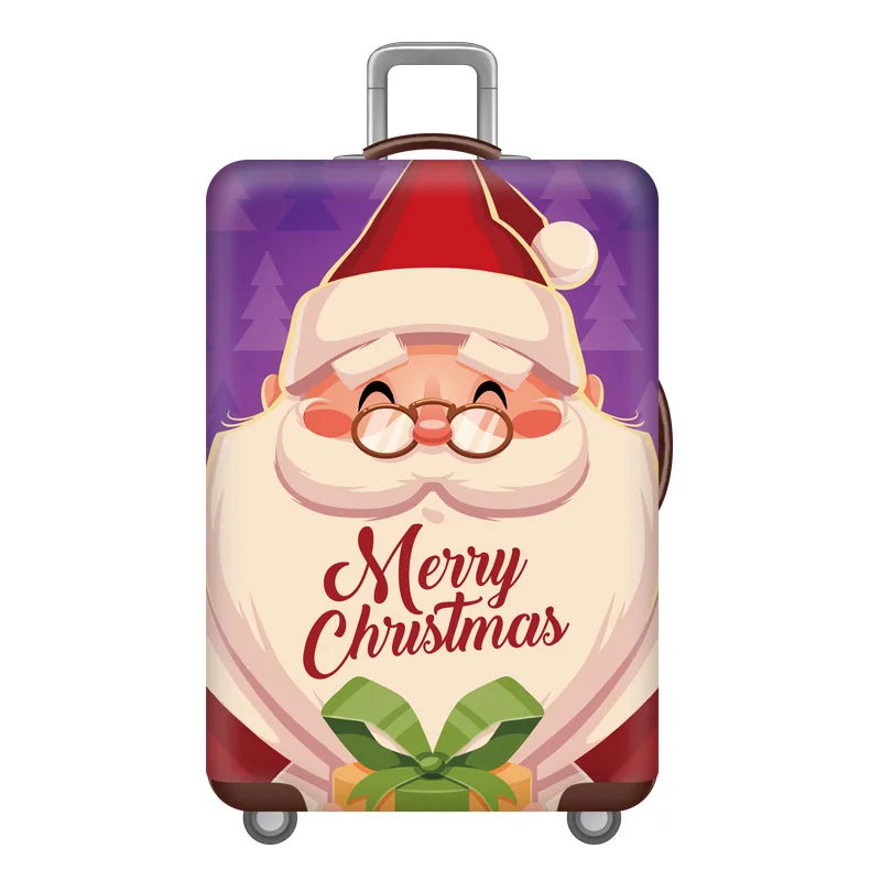 Рождественский мультяшный Чехол для багажа, утолщенный чехол для чемодана на колесиках, милый эластичный тканевый пылезащитный чехол для чемодана