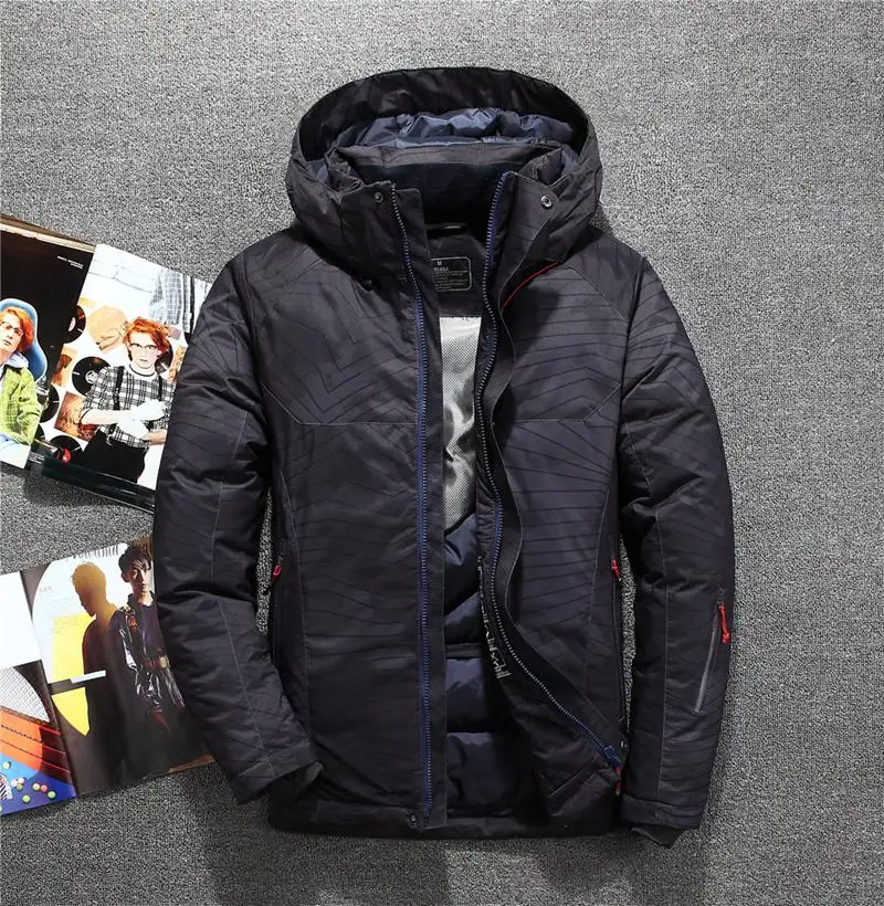 Camouflage Black Камуфляжная куртка на утином пуху Мужская Новая мода с капюшоном пуховики мужские толстые теплые мужские s белые пуховики Jaqueta Masculina JK-3075 - Цвет: Camouflage Black