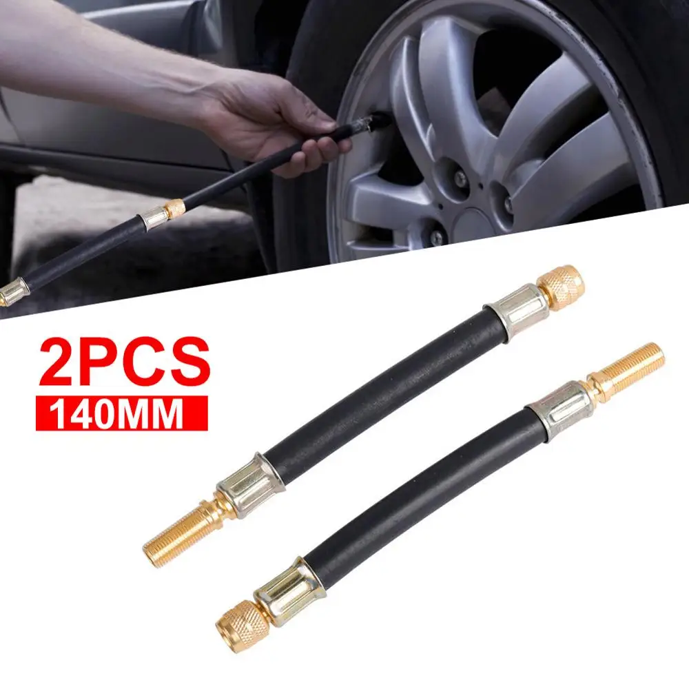 

2x Air Compressor Tire Valve Extension Tube Adapter Tire Inflator Hose Adapter for Car Motorcycle Bike Tire Gauge