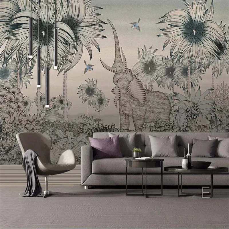 Пользовательские обои 3d Роспись средневековая ручная роспись тропические
