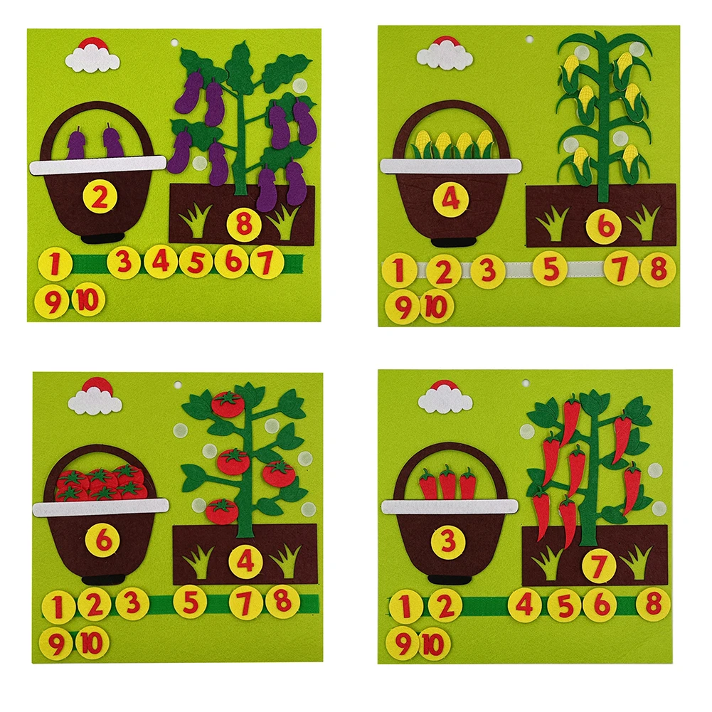 

Kids DIY Vegetables Felt Cartoon Puzzle Toy Handmade Felt Games Non-Woven Sticker Montessori Children Early Education Toys 1pc