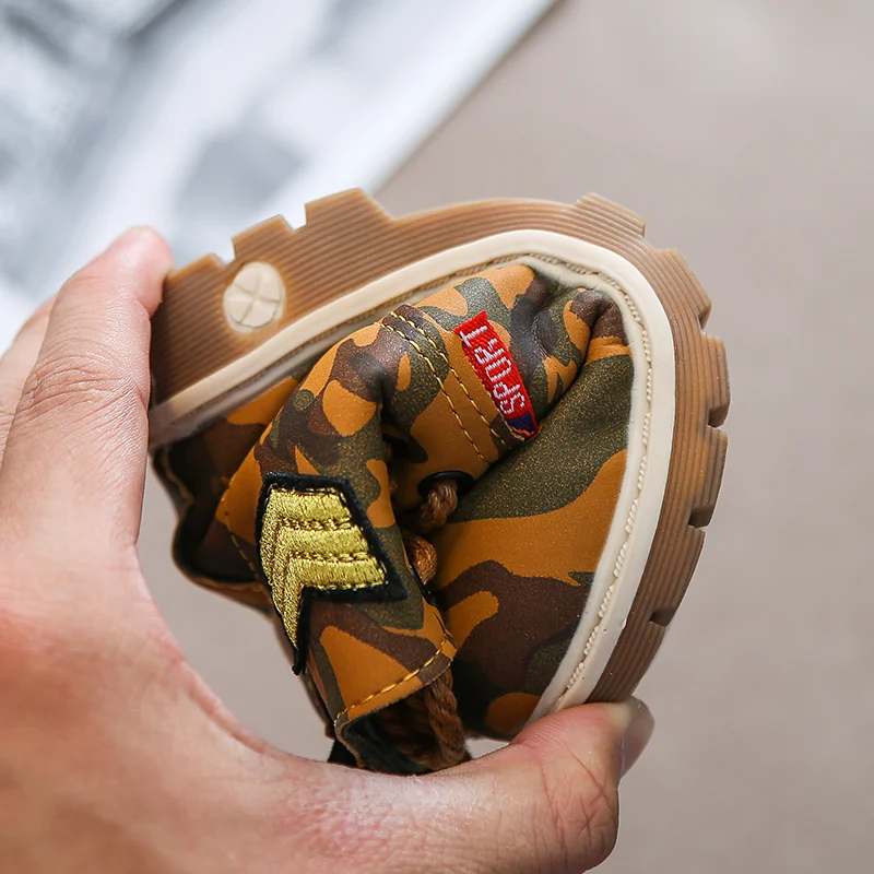 Зимние ботинки для мальчиков детская обувь новые кожаные модные Martin